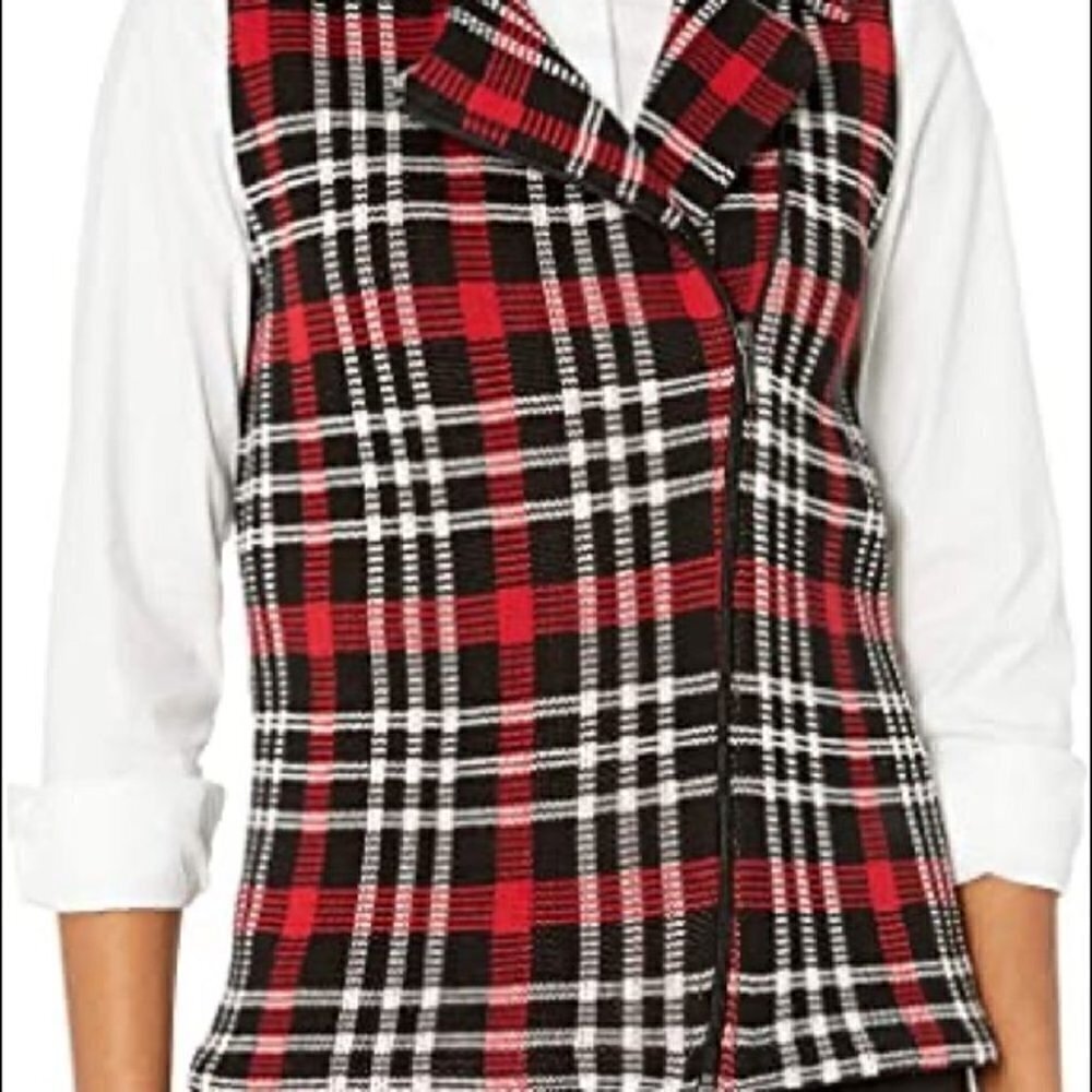 Chaps Women’s Plaid Vest Size Medium Red